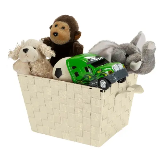 Simplify Small Woven Storage Bin White {7}