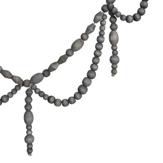 Hello Honey® 6ft. Stained Paulownia Wood Bead Swag Garland {3}