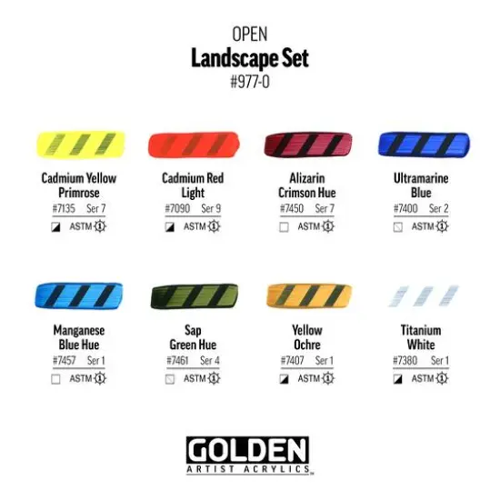 Golden&reg; Open Acrylic Landscape 8 Color Slow Drying Paint Set {4}