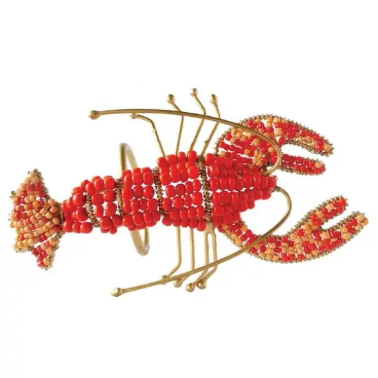 Hello Honey® 5" Red Lobster Metal Napkin Rings with Glass Beads, 4ct. {5}