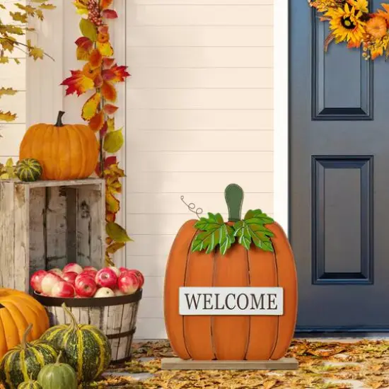 Glitzhome&reg; 27" Fall "WELCOME" Pumpkin Porch D&eacute;cor {6}