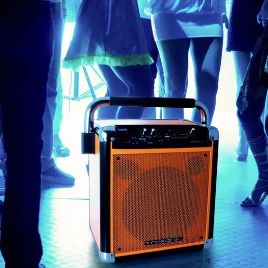 Trexonic Orange Wireless Portable Party Speaker With USB Recording {4}