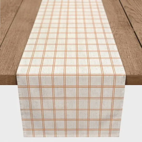 72" Fall Grid Polyester Twill Table Runner {4}