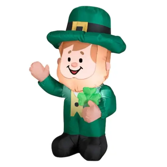 3.5ft. Inflatable St. Patrick's Day Waving Leprechaun {1}