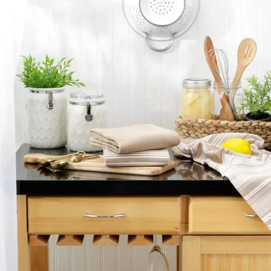 DII&reg; Urban Stripe Dish Towels, 3ct. Stone {5}