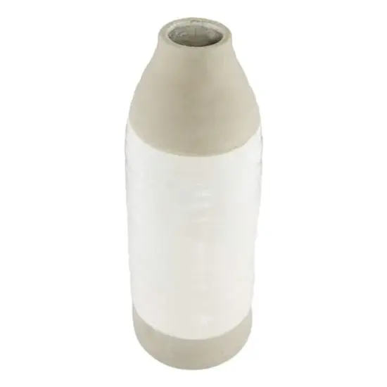 Gray Stoneware Coastal Style Vase {3}