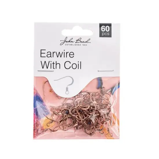 John Bead Must Have Findings 18mm Earwire with Coil, 60ct. Antique Copper {2}