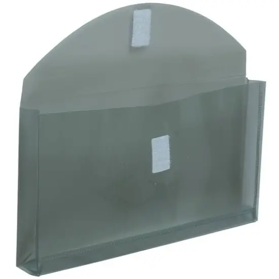 JAM Paper 5.25" x 10" Plastic Hook & Loop Closure Envelopes, 12ct. Smoke Grey {5}