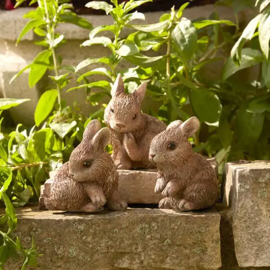 Mini Garden Bunny Rabbit Figurines Set {7}