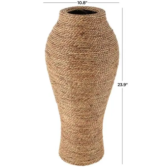 24" Brown Seagrass Handmade Tall Wrapped Vase {6}