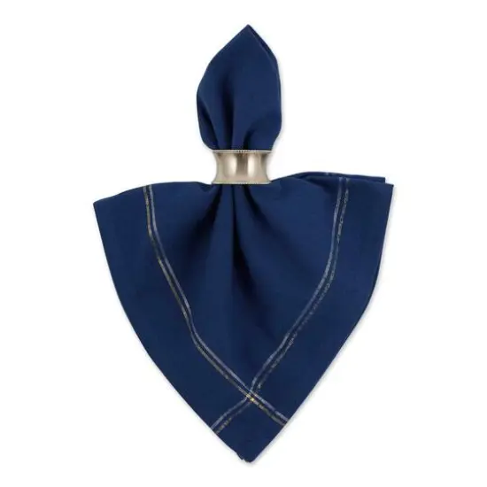 DII&reg; Blue with Silver & Gold Border Napkins, 6ct. {4}