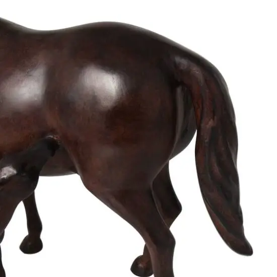 Dark Brown Horse Mom & Baby Sculpture  {7}