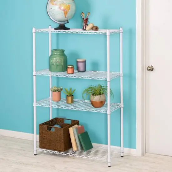 Honey Can Do White 4-Tier Heavy-Duty Adjustable Shelving Unit {3}
