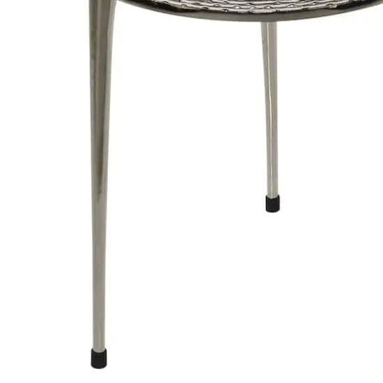 19" Silver Contemporary Aluminum Accent Table {5}