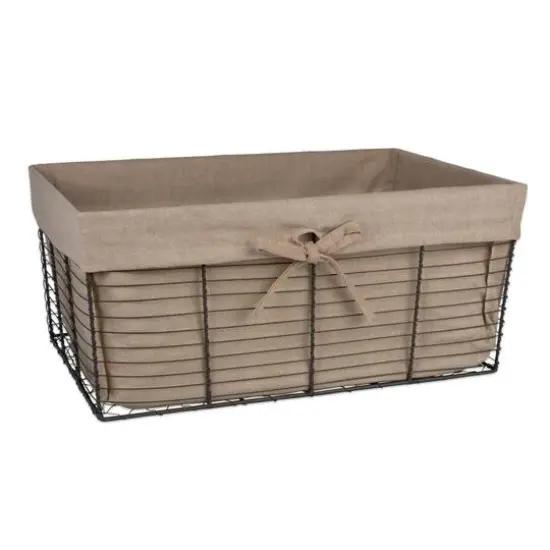 DII&reg; Desert Taupe Lined Vintage Wire Basket Set {12}