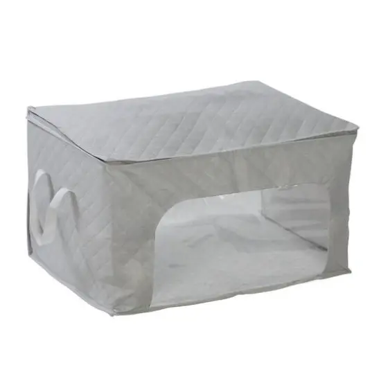 Honey Can Do Gray Clothes Storage Bags with Handles and Clear-View Windows, 3ct. {17}