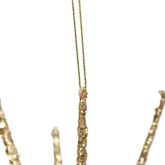 12" Shimmering Gold Glitter Starburst Christmas Ornament {6}