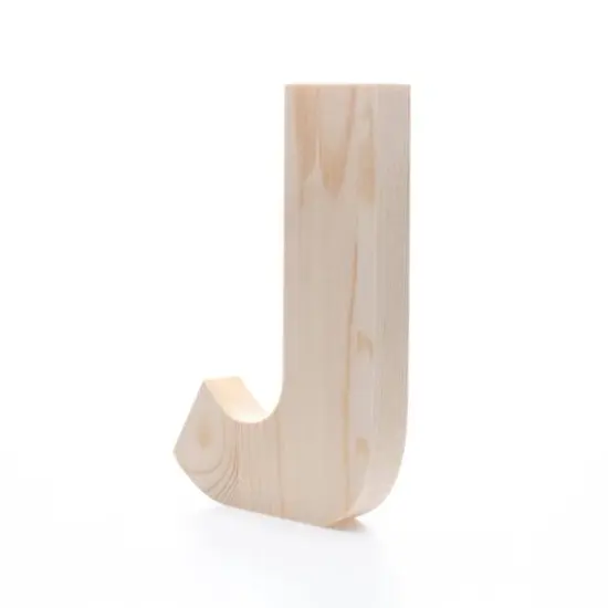 Hampton Art&trade; 8" Chunky Wood Letter J {4}