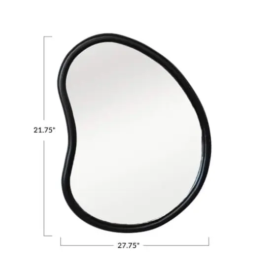 Hello Honey&reg; 27" Black Oblong Mango Wood Framed Wall Mirror {5}