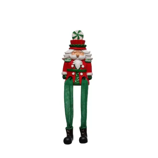 4.25" Sitting Green & Red Nutcracker Dangle Legs Tabletop D&eacute;cor by Ashland&reg; {1}