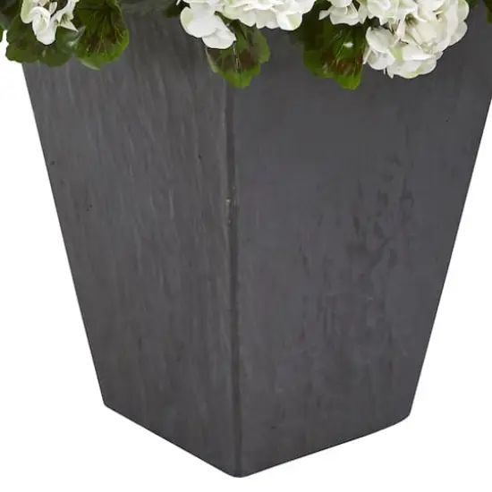 2.5ft. White Geranium in Slate Planter {4}