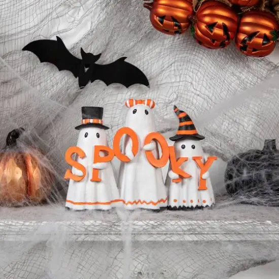 9.5" Spooky Ghost Trio Halloween Decoration {3}