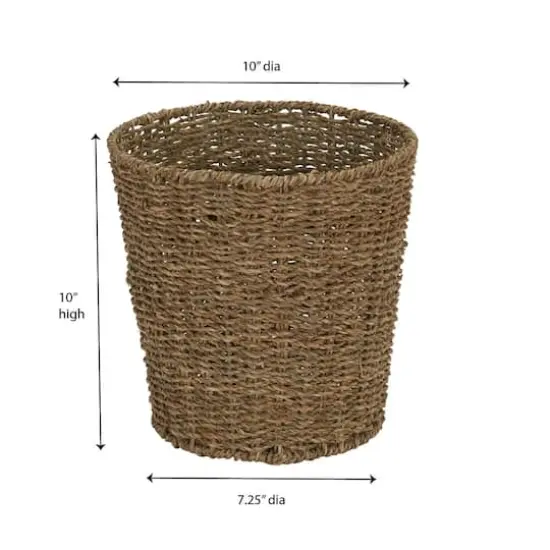 Household Essentials Seagrass Wicker Waste Basket {4}