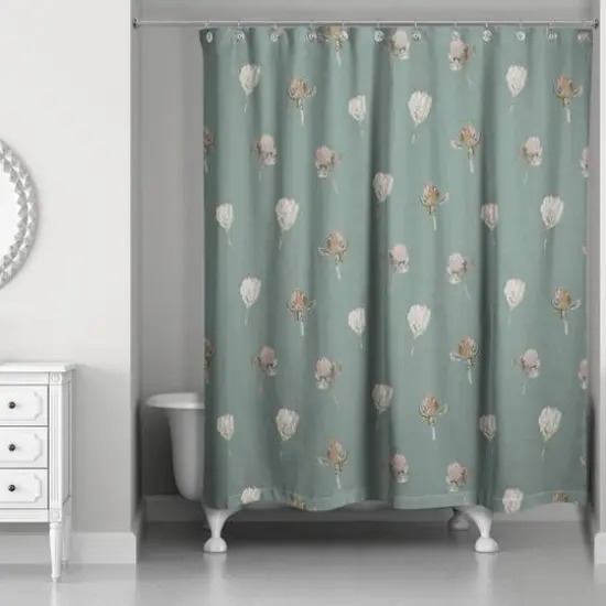 Cottage Florals Shower Curtain Emerald {3}