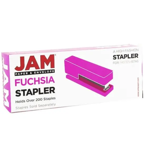 JAM Paper Desk Stapler & Staples Set Fuchsia/Pink {5}