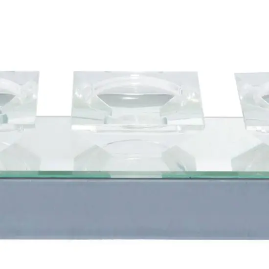 24" Clear Mirror Glam Candlestick Holder {7}