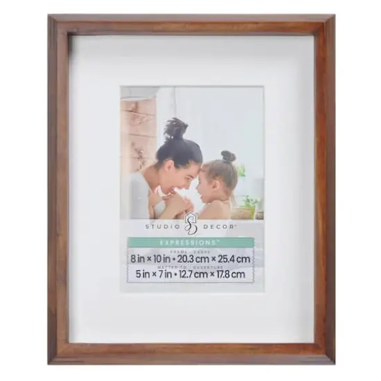 Expressions™ Narrow Brown Frame with Mat by Studio Décor® {1}