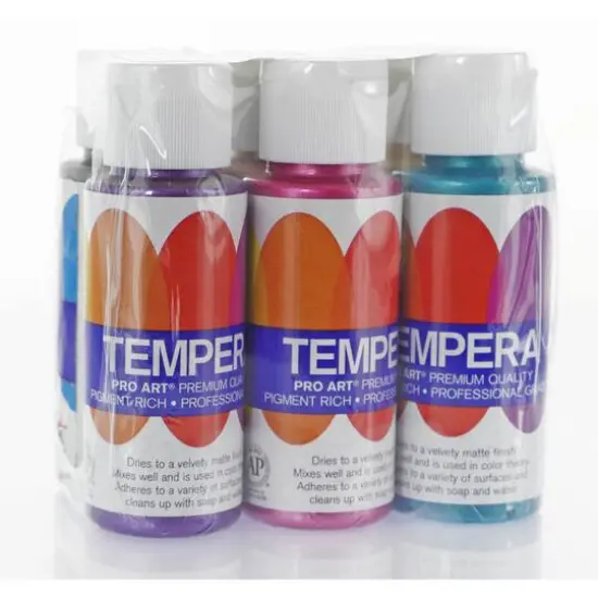 Pro Art&reg; Pearlescent 6 Color Liquid Tempera Paint Set {6}