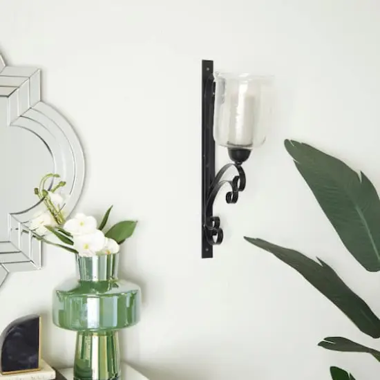 24" Black Traditional Wall Sconce {3}