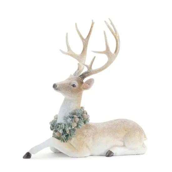 Glittered Deer with Holly Wreath Set {4}