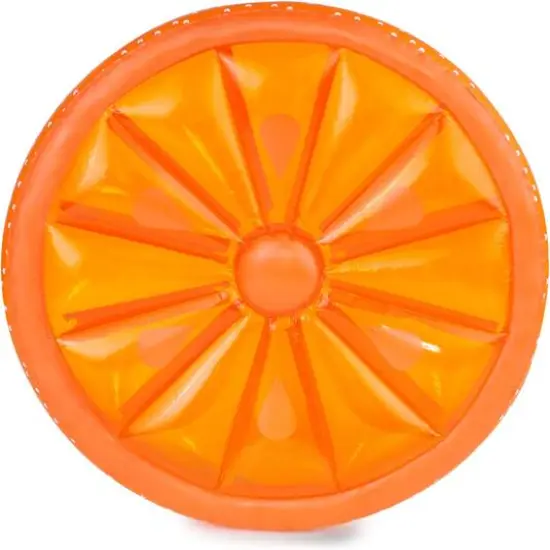 61.5" Inflatable Orange Fruit Slice Swimming Pool Lounger Raft {1}