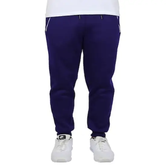 Galaxy by Harvic Men's Fleece-Lined Jogger Sweatpants With Zipper Pockets Navy {1}