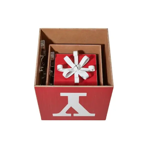 Glitzhome&reg; 32" Lighted Wooden Block JOY Porch Sign {9}