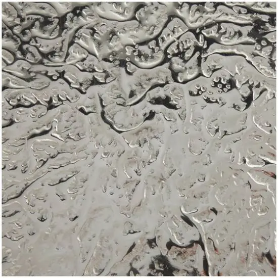 Silver Aluminum Geometric Slim Textured Accent Table {6}