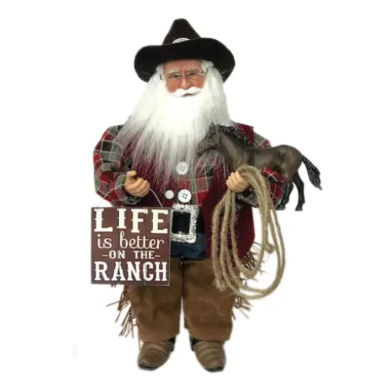 15" Life is Better on the Ranch Santa Claus Decoration {1}