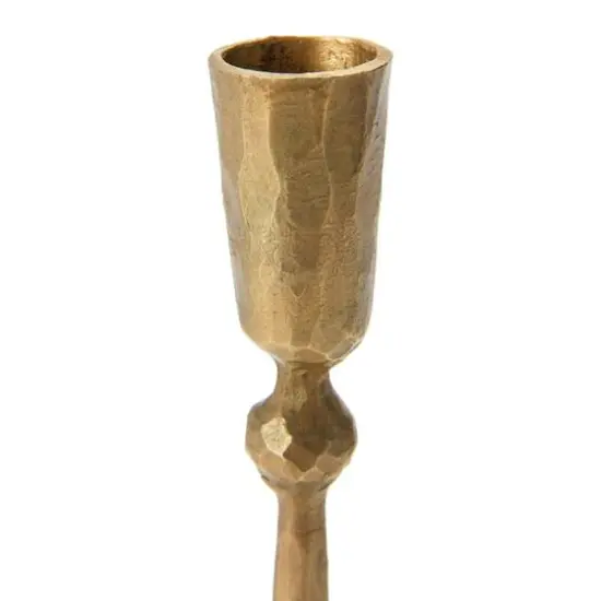Hello Honey® 7" Antique Brass Hand-Forged Metal Taper Candle Holder {6}