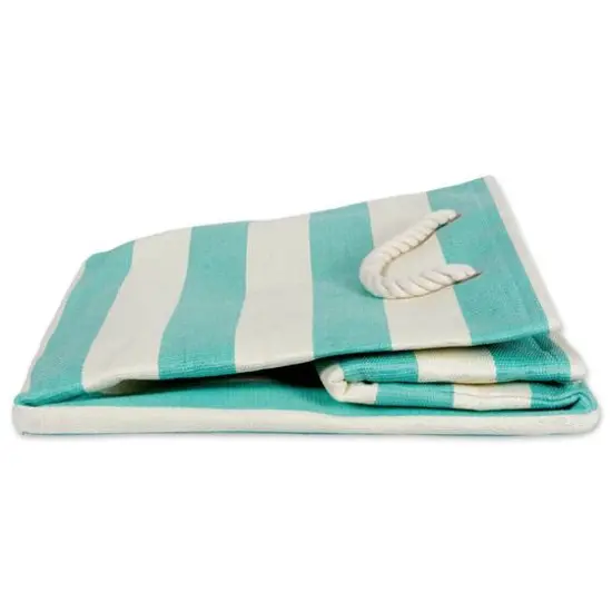 DII&reg; 16" Striped Woven Paper Storage Cube Aqua {5}