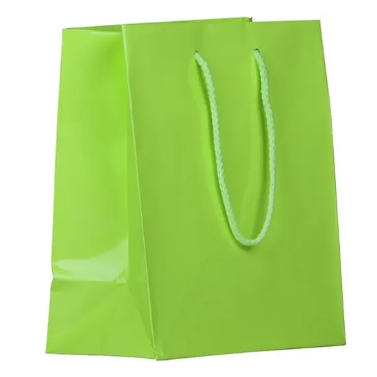 JAM Paper Medium Glossy Gift Bags, 6ct. Lime Green {1}