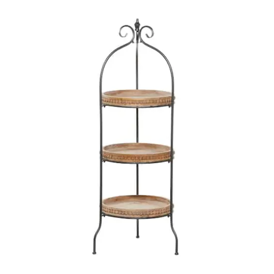 Brown Metal Traditional Shelving Unit, 51 " x 17 " x 17 " {3}