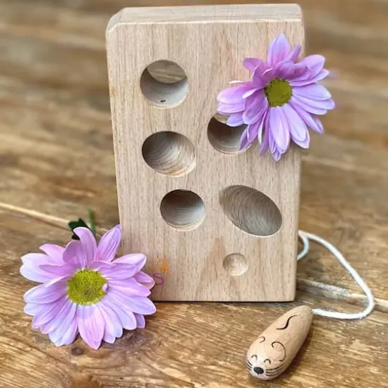 Extasticks Cheesalino Cheese & Mouse Wooden Lacing Toy {4}