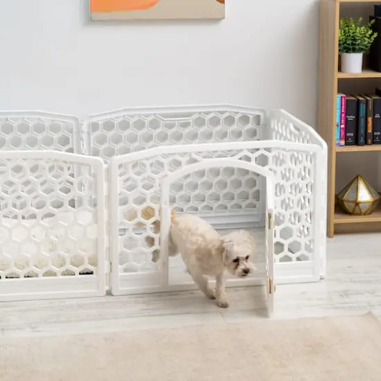 Iris® 6-White Panel Pet Playpen {3}