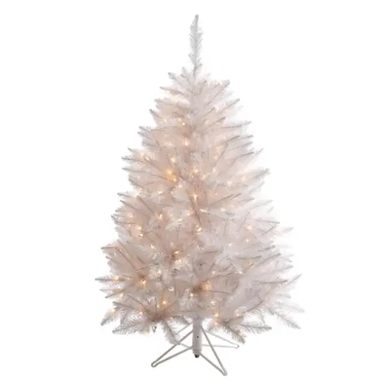 3.5ft. Pre-Lit Sparkle White Spruce Artificial Christmas Tree, Incandescent Lights {1}