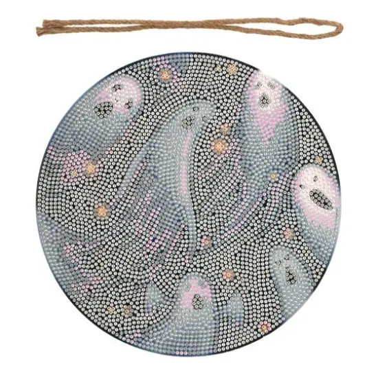 8" Ghosts Round Wood Plaque Diamond Art Kit by Make Market&reg; {3}
