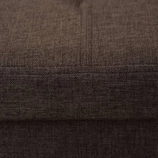 Simplify 15" Faux Linen Folding Storage Ottoman Cube Espresso {7}