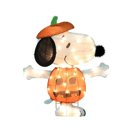 24" LED Peanuts Snoopy in Jack-O-Lantern Yard Art {3}