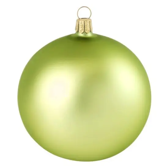 Whitehurst 4ct. 5" Matte Glass Ball Ornaments Lime Matte {1}